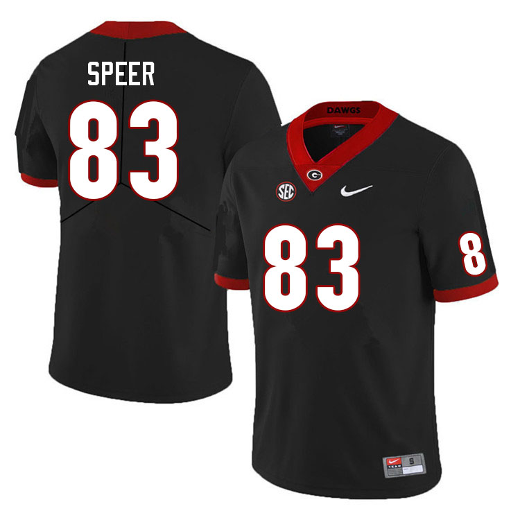 Men #83 Cole Speer Georgia Bulldogs College Football Jerseys Sale-Black - Click Image to Close